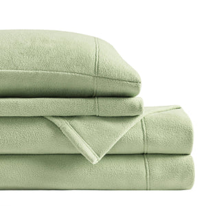 JLA Home True North by Sleep Philosophy - Sheet Micro Fleece Sheet Set — Ultra-Soft, OEKO-TEX Certified, Breathable Warmth, Pill-Resistant Comfort Green PC20-007