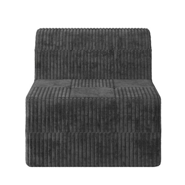 English Elm L Shape Modular Sectional Sofa - Versatile Compressed Design, Stylish Grey Corduroy Couch For Comfort W487S00269