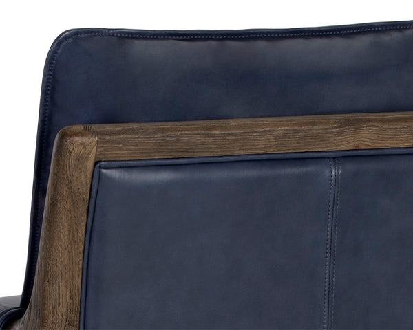 Sunpan Mauti Armchair - Luxurious 100% Bovine Leather with Elegant Wood Frame for Timeless Comfort and Style Distressed Brown / Cortina Ink Leather