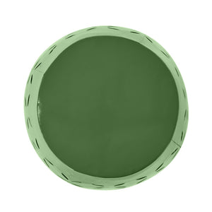 English Elm 12" Outdoor Iron Accent Table Lace Cut Barrel Design Perforated Metal Patio Side Green N773P365595G