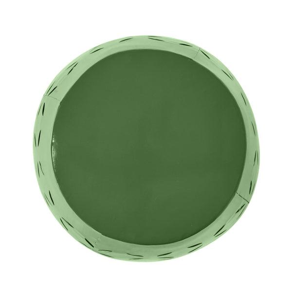 English Elm 12" Outdoor Iron Accent Table Lace Cut Barrel Design Perforated Metal Patio Side Green N773P365595G