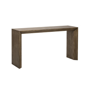 English Elm U_Style Modern Console Table – Sleek Paulownia Wood Veneer Design For Entryway & Living Room Style N711P205930N-GIGA