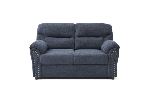 English Elm Hamilton Love Seat with Chenille Upholstery, Nailhead Trim and Pillow Arms for Classic Comfort Blue 33 L x 61 W x 23 H B078P349531
