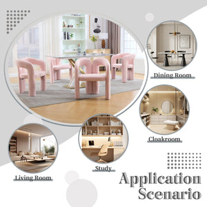 English Elm Contemporary Velvet Upholstered Barrel Accent Chair Set of 2 with Foam Seat, Steel Frame, Plush Upholstery Pink W395P224758