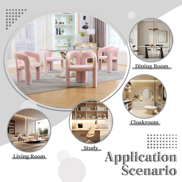 English Elm Contemporary Velvet Upholstered Barrel Accent Chair with Curved Support, Foam Seat, Steel Frame Finish Pink W395P224758