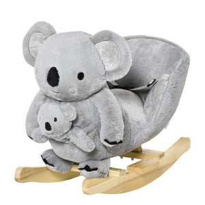 English Elm Qaba Giraffe Plush Toddler Rocking Ride on Toy with Sound and Safety Belt W2225P200375