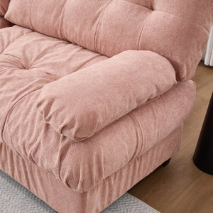 English Elm Modular Cloud Sectional Sofa Flannelette Deep Seat Couch for Living Room with Pillows Pink W2120S00032
