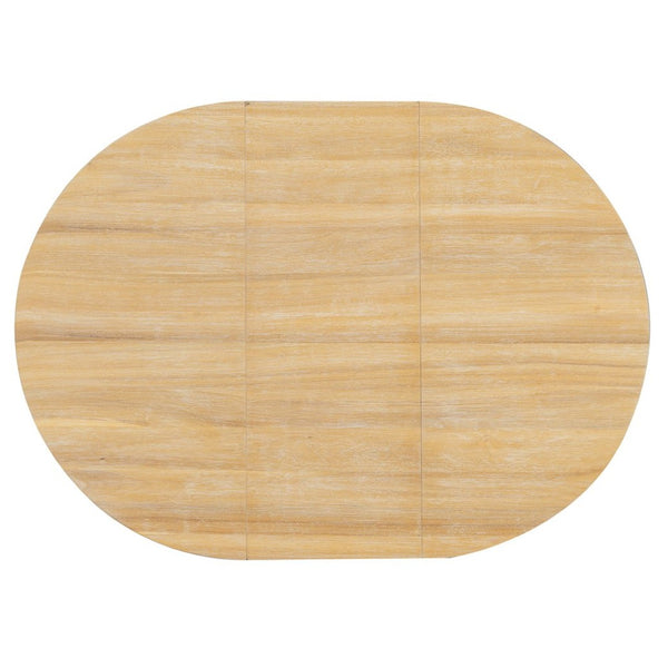 English Elm Trexm Retro 5 Piece Extendable Round Dining Set with Button Tufted Upholstered Chairs Natural ST000094AAN-2026