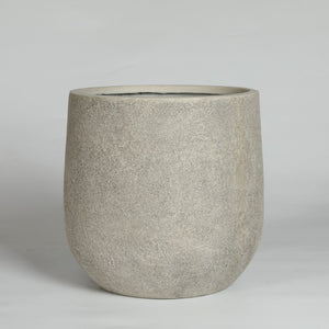 English Elm Round Concrete Style Planter Duo Handcrafted Magnesium Oxide Pots for Patio Garden W347P449373