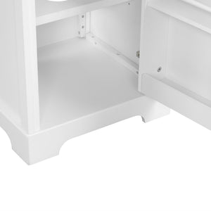 English Elm 20" Bathroom Vanity with Ceramic Sink, MDF Construction, Soft-Closing Door, Storage Rack & Shelf White N725P218017K