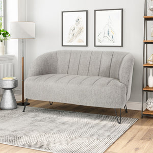 Christopher Knight Home® - Noble House - Lupine Modern Fabric Loveseat with Hairpin Legs