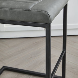 English Elm Faux Leather Counter Stools Set of Two Ergonomic Curved Back Metal Frame Kitchen Seating W5096P400639