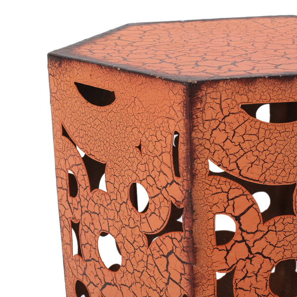 English Elm Christopher Knight Home® - SELVA Accent Table Set of 2 with Fleur-de-Lis Ironwork, Powder-Coated Outdoor/Indoor Stylish Pair Orange 57303.00ORG