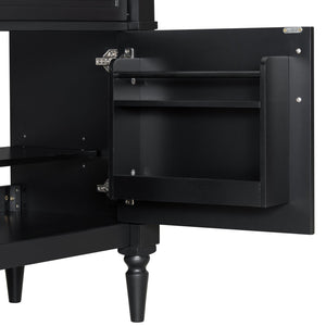 English Elm 36" Bathroom Vanity With Elegant Ceramic Sink, Adjustable Storage, And Sleek Black Finish For Modern Style N725P356064B