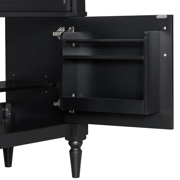 English Elm 36" Bathroom Vanity With Elegant Ceramic Sink, Adjustable Storage, And Sleek Black Finish For Modern Style N725P356064B