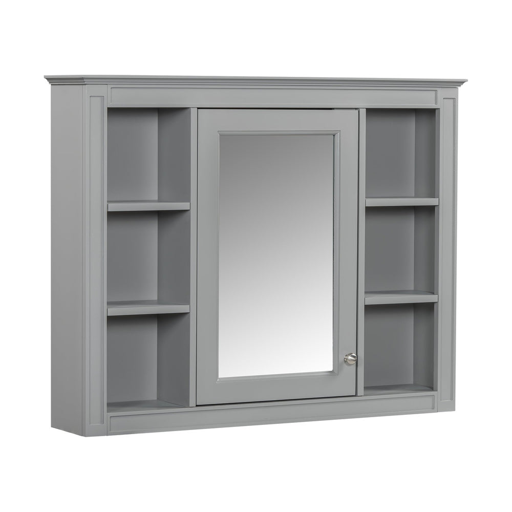 English Elm 36'' Modern Bathroom Vanity With Medicine Cabinet, Soft-Close Doors, 4 Drawers & Ceramic Sink Set SW000134AAE-1