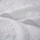 Madison Park Quebec Traditional Oversized Quilted Throw MP50-2986 White