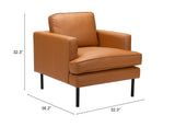 Decade Armchair Brown 109902 Zuo Modern