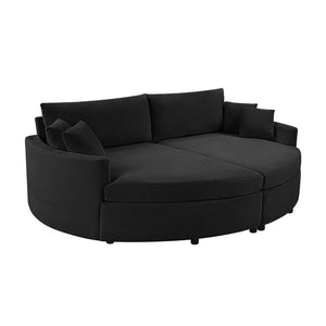 English Elm Oversized Double Chaise Lounge Sofa Bed With Usb Ports - Stylish Corduroy Comfort For Living Room N719S002160B-GIGA