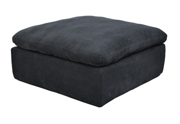 English Elm Coffee Bean Shaped Upholstered Ottoman Foam Core Oversized Square Living Room Seat Dark Gray B2748P476023