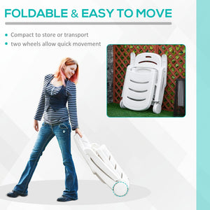 English Elm Outsunny Outdoor Chaise Lounge Chair With Wheels, Adjustable 5-Level Recline For Pool & Garden Fun W2225P174109-GIGA