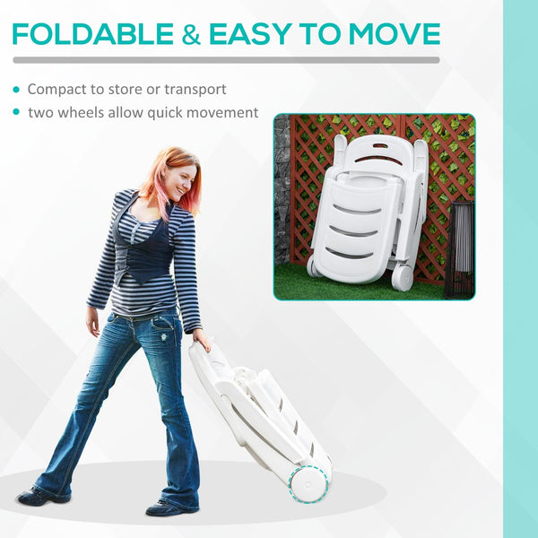 English Elm Outsunny Outdoor Chaise Lounge Chair With Wheels, Adjustable 5-Level Recline For Pool & Garden Fun W2225P174109-GIGA