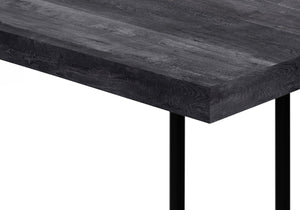 English Elm Accent Table, C-Shaped Snack Table With Black Laminate Top & Metal Base For Modern Living Spaces B2710P219372