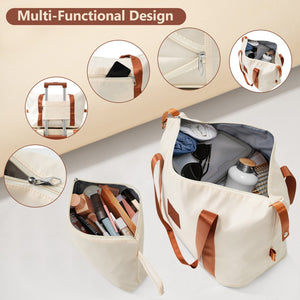 English Elm Hardshell Six Piece Luggage Set Expandable Abs Suitcases with Spinner Wheels Tsa Lock Brown White N730P296628O
