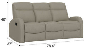 English Elm Brown Dual Reclining Sofa with Pillow Back Cushions and Pull Tab Seats for Living Rooms B361P483240