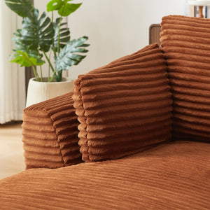 English Elm Oversized Corduroy Chaise Lounge Chair - Cozy, Modern, No Assembly, Perfect For Living Rooms & Dorms W2339P317974-GIGA