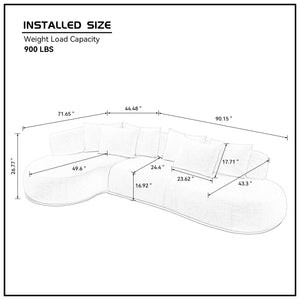 English Elm 134.63'' Luxurious Oversized L-Shape Sectional Sofa With Left Chaise & Deep Comfort For Your Living Room W876S00310