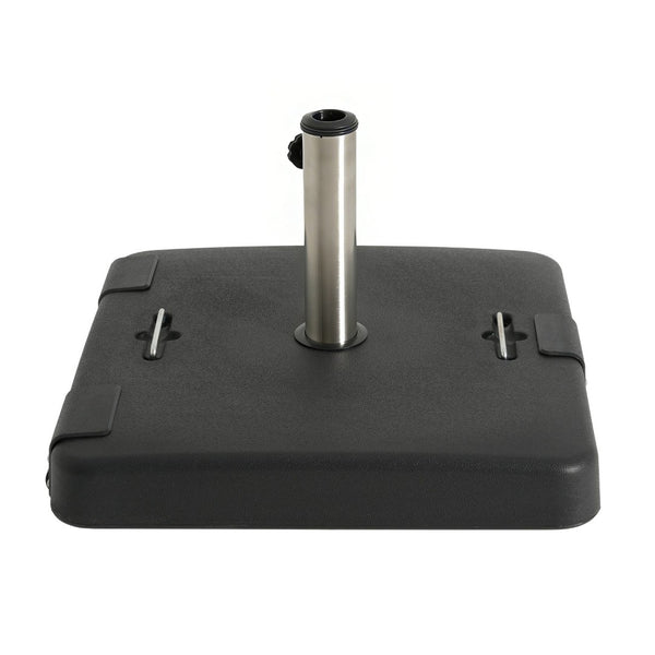 English Elm Malden Square Concrete Filled Resin Patio Umbrella Base with Wheels for Outdoor Use N775P407239B