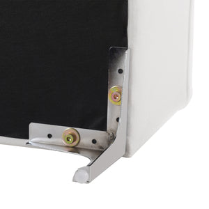 English Elm Jennifer Taylor Home - Madelyn 49" Modern Storage Bench in Bright White Dye - Upholstered Fabric, Flip-Top Storage, Chrome Legs B2719P238526