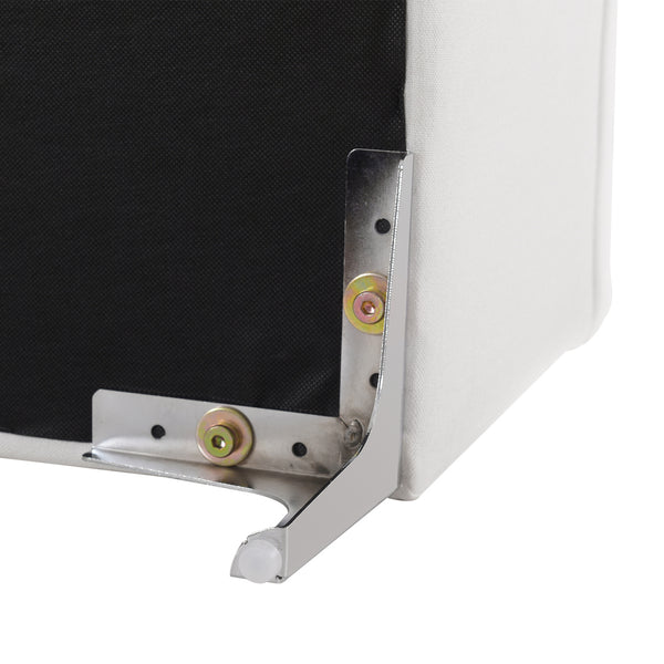 English Elm Jennifer Taylor Home - Madelyn 49" Modern Storage Bench in Bright White Dye - Upholstered Fabric, Flip-Top Storage, Chrome Legs B2719P238526