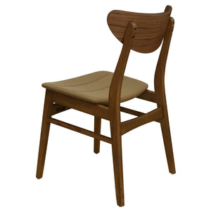 English Elm Christopher Knight Home® - DINING Chair Set of 2 Mid-Century Rubberwood Frame with PU Upholstery, Sleek Lightweight Design Brown N771P298839W