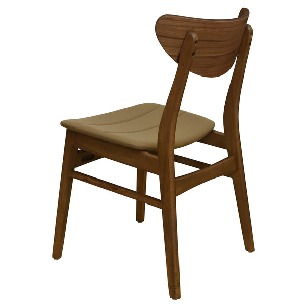 English Elm Christopher Knight Home® - DINING Chair Set of 2 Mid-Century Rubberwood Frame with PU Upholstery, Sleek Lightweight Design Brown N771P298839W