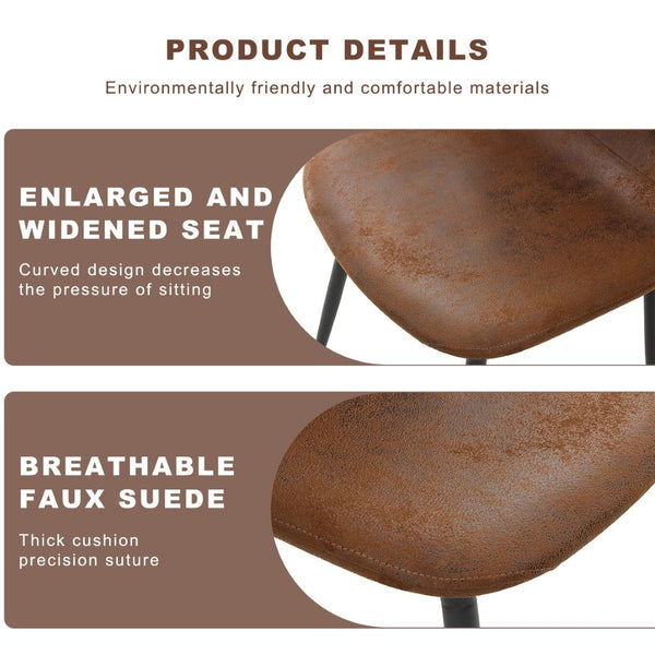 English Elm Table Set With Adjustable Height: Modern Walnut Mdf Top & 4 Brown Tech Fabric Chairs For Versatile Use W1151S04093-GIGA