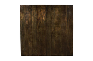 English Elm Large Rustic Trunk Coffee Table Dark Coffee Solid Wood 58" Square Farmhouse Style Rustic Mango Design with Hydraulic Hinges and Magnetic Doors B024P303937