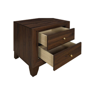 English Elm 2-drawer Nightstand Melamine Veneer Brass Hardware Modern Bedroom Bedside Table B016P459868