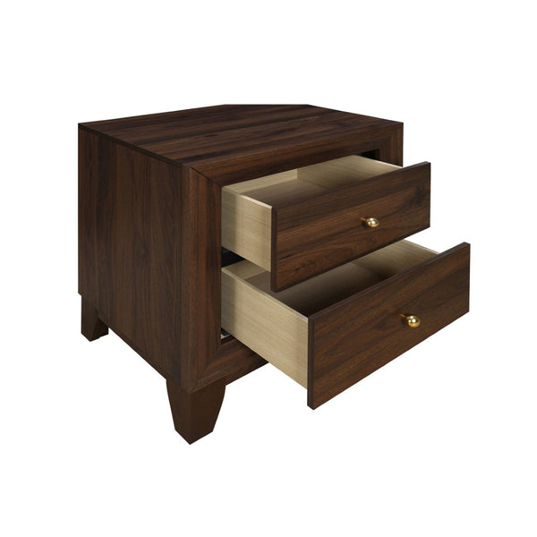 English Elm 2-drawer Nightstand Melamine Veneer Brass Hardware Modern Bedroom Bedside Table B016P459868