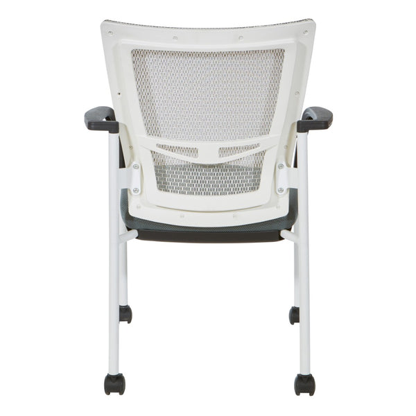 OSP Home Furnishings Progrid® Mesh Back Guest Chair with Lumbar Support Padded Seat and Metal Frame Grey 8840W-2M