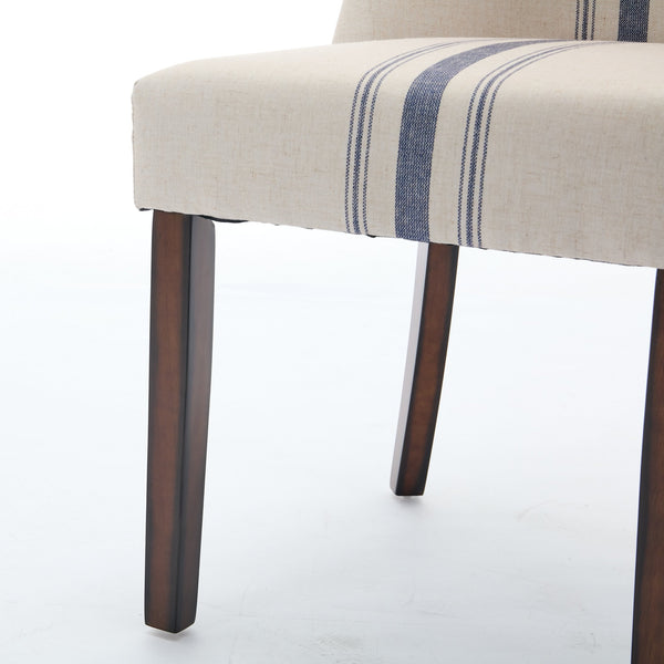 English Elm Christopher Knight Home® - DINING Chair Set of 2 Beige Upholstered Fabric Seats with Nailhead Trim, Rubberwood Tapered Legs, Cozy Elegance 74332.00