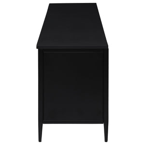 English Elm Kenneth Wide Rattan Front Metal Media Console for Large Living Room Tvs B062P440087