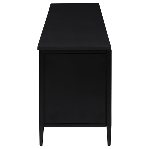 English Elm Kenneth Wide Rattan Front Metal Media Console for Large Living Room Tvs B062P440087