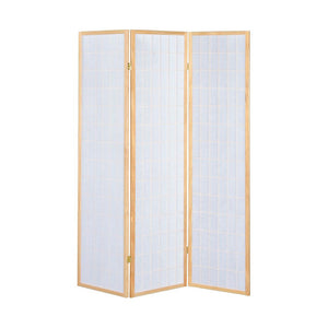 English Elm 3-Panel Folding Shoji Screen Room Divider with Brown Wood Frame for Privacy, Decorative Accent, 72" Natural B016P370022