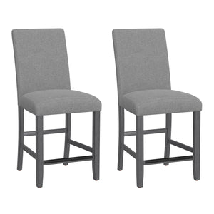 English Elm Wallace & Bay - Gray Upholstered Barstools Set of 2 – Transitional Walnut Ash Engineered Wood, Comfortable Tall Seating 39.5" B2709P212268