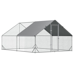 English Elm Outdoor Galvanized Steel Walk-in Chicken Run with Pe Cover for up to 12 Birds T3971P433883
