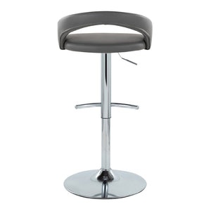 English Elm Adjustable Swivel Barstools with Chrome Base and Grey Faux Leather Set of Two B202S01987