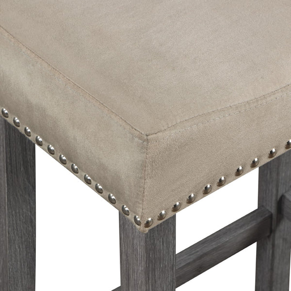 OSP Home Furnishings Celina 5-Piece Counter Height Set Antique Grey/Lt Grey