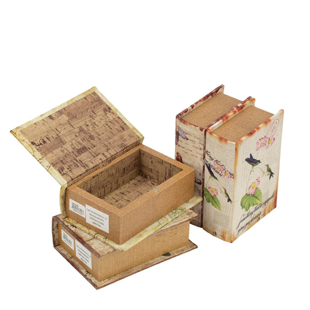 English Elm Set Of 4 Vintage Decorative Book Boxes - Elegant Storage For Keepsakes, Letters & Treasures W2078P216175-GIGA